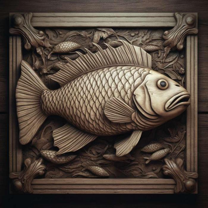 Природа и животные (Рыба 3, NATURE_191) 3D модель для ЧПУ станка